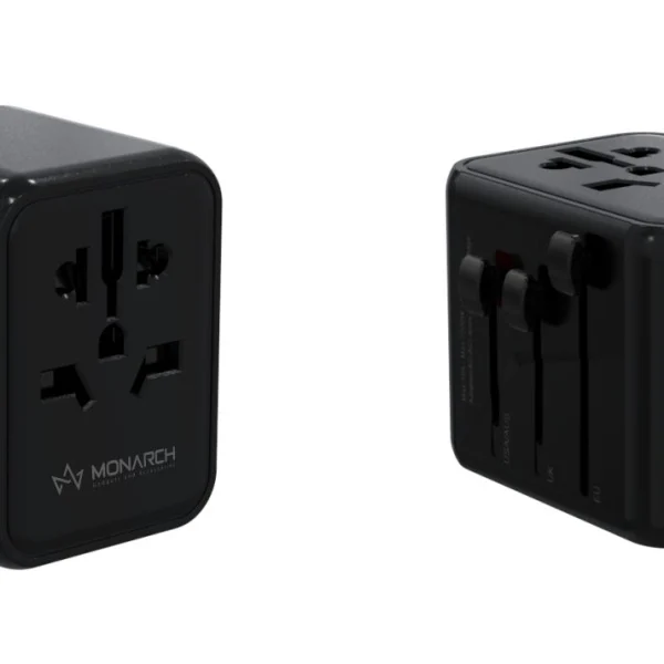 Monarch World travel Adapter Dual USB A 2.4A WAA 1 BLACK