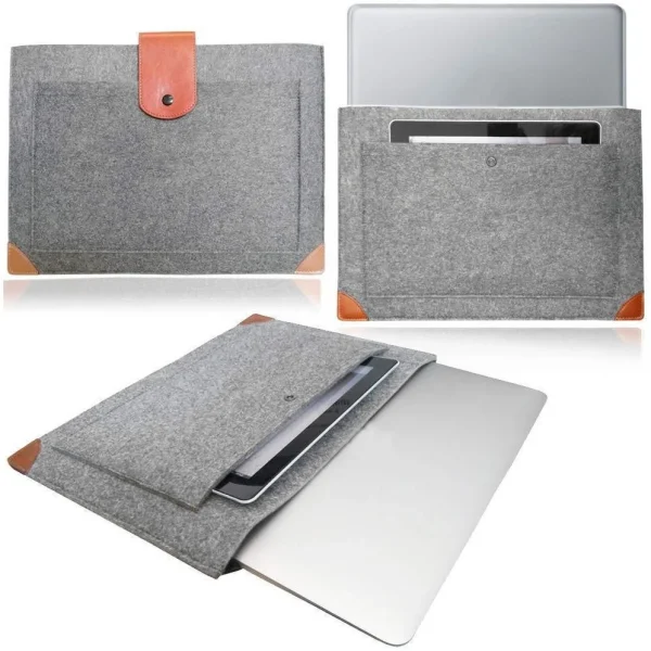 MAC BOOK FELT STRAP 13 INCH AIR CASE GREY